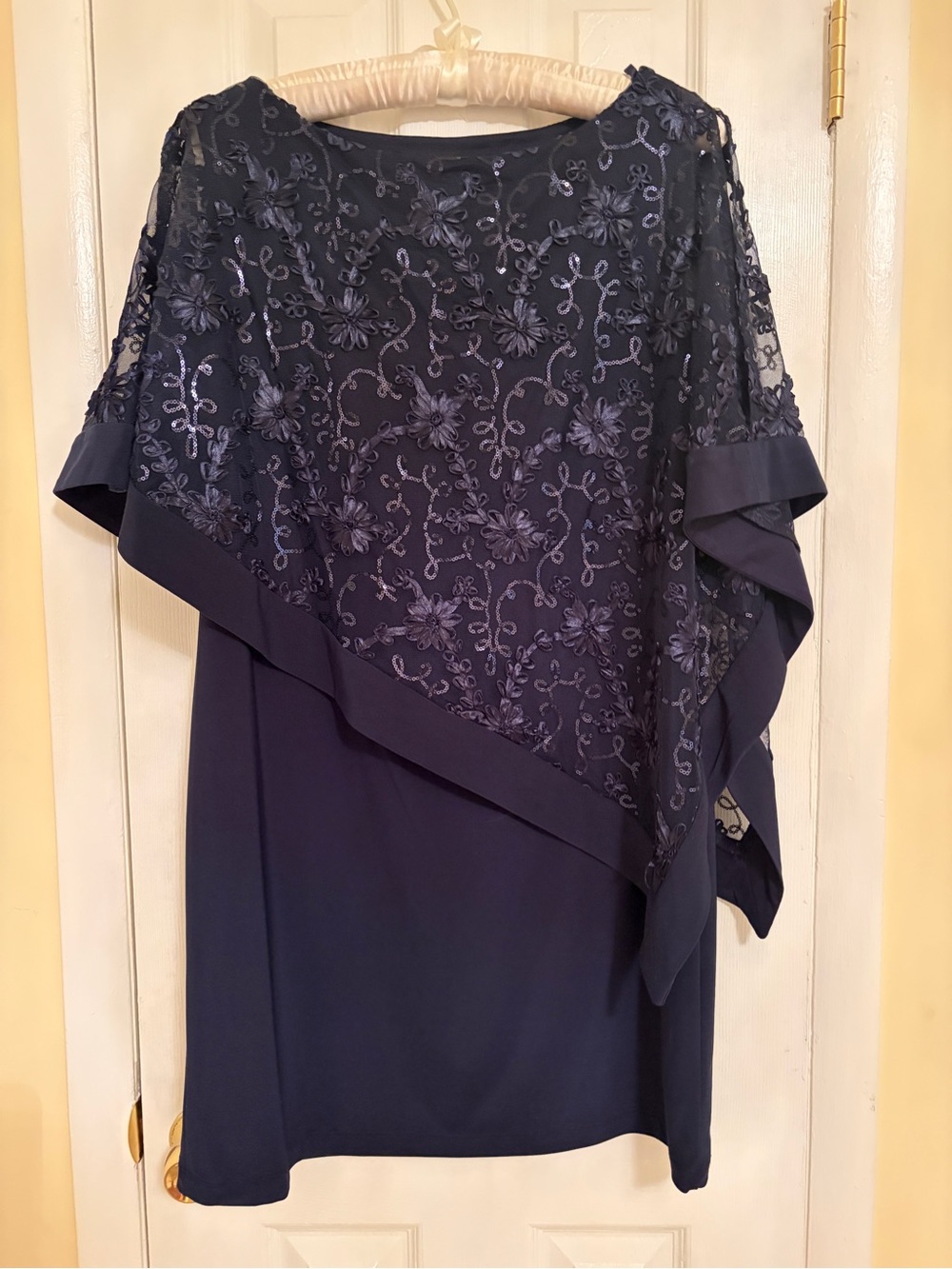 Women's Navy Lace‎ Overlay Dress
